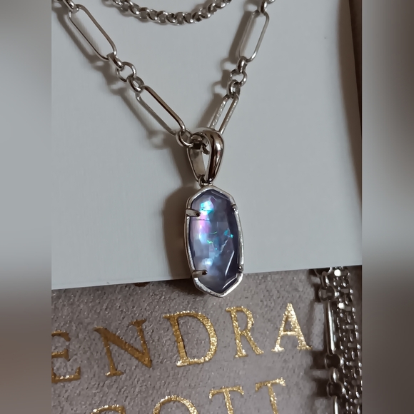 New KS Elisa Triple-Strand Layered Necklace in Iridescent Lilac Illusion - Picture 3 of 14